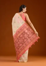 Cream Zariwork Tissue Saree - Image 3