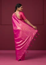 Pink Zariwork Art Silk Saree - Image 2